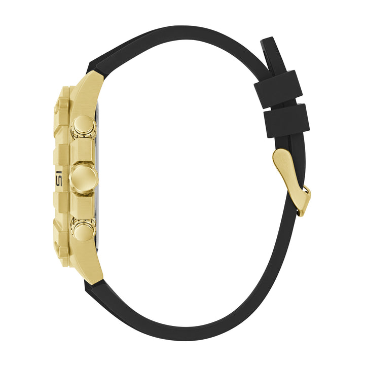 Guess Men's Watch Gold Tone Case Black Dial Multifunction Quartz