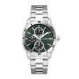 Guess Men's Watch Silver Tone Case Green Dial Multifunction Quartz