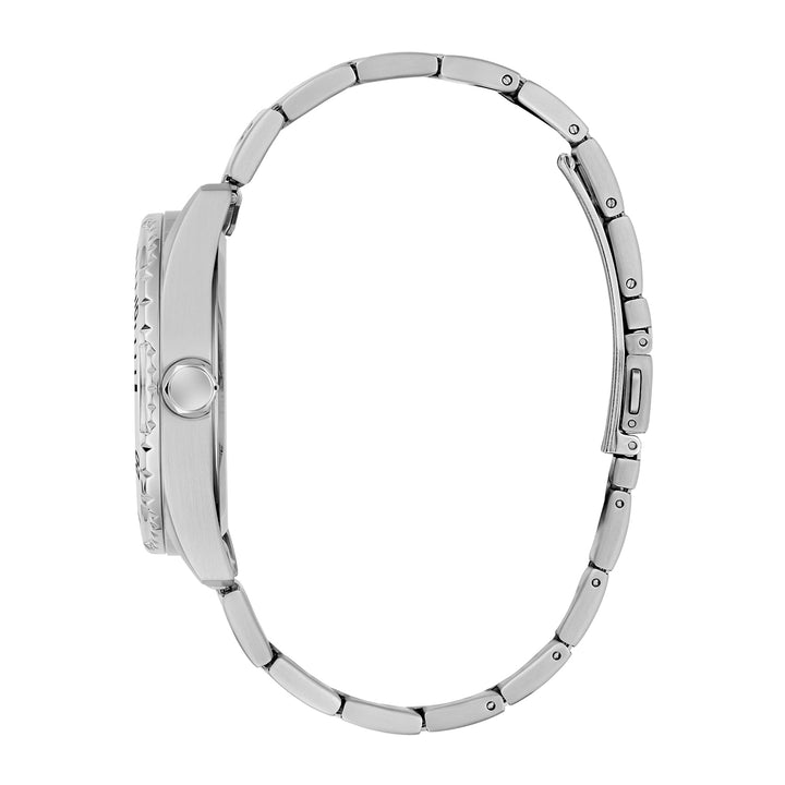 Guess Men's Watch Silver Tone Case Green Dial Multifunction Quartz