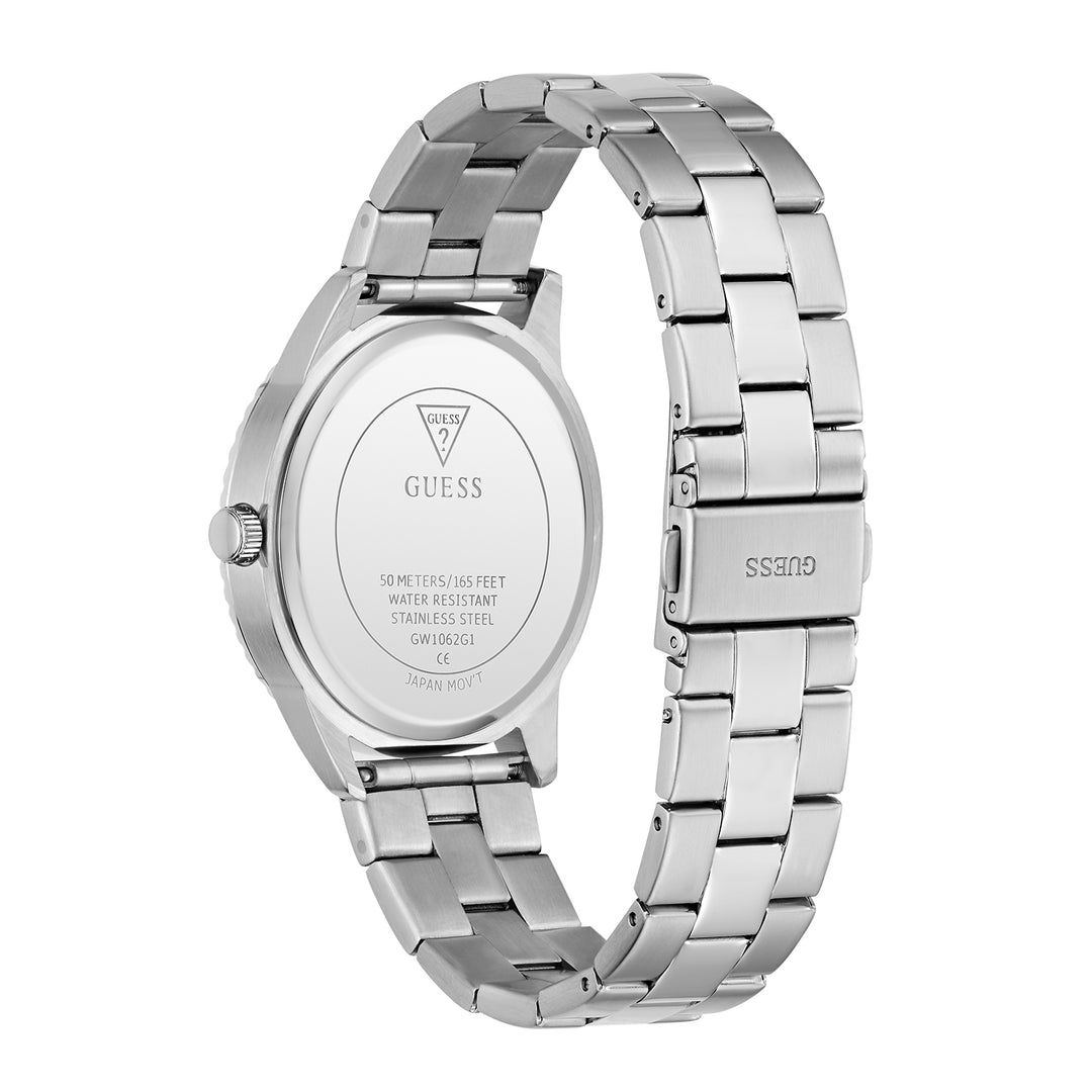 Guess Men's Watch Silver Tone Case Green Dial Quartz