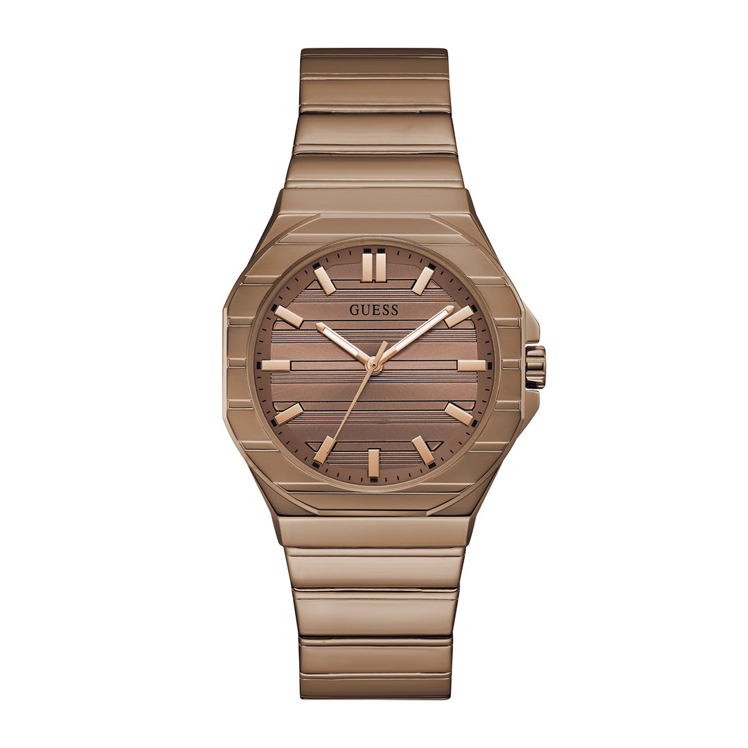 Guess Men's Watch Brown-Tone Tone Case Brown Dial Quartz
