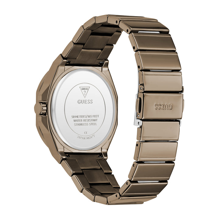 Guess Men's Watch Brown-Tone Tone Case Brown Dial Quartz