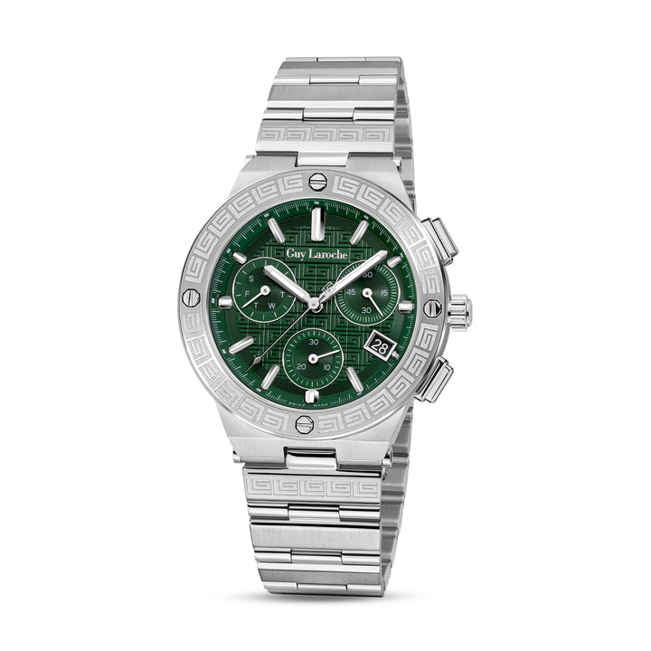 Guy Laroche Men's Stainless Steel Case Bracelet GREEN Dial Watch