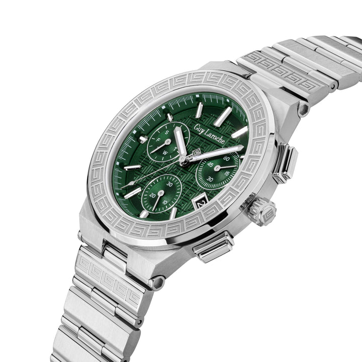 Guy Laroche Men's Stainless Steel Case Bracelet GREEN Dial Watch