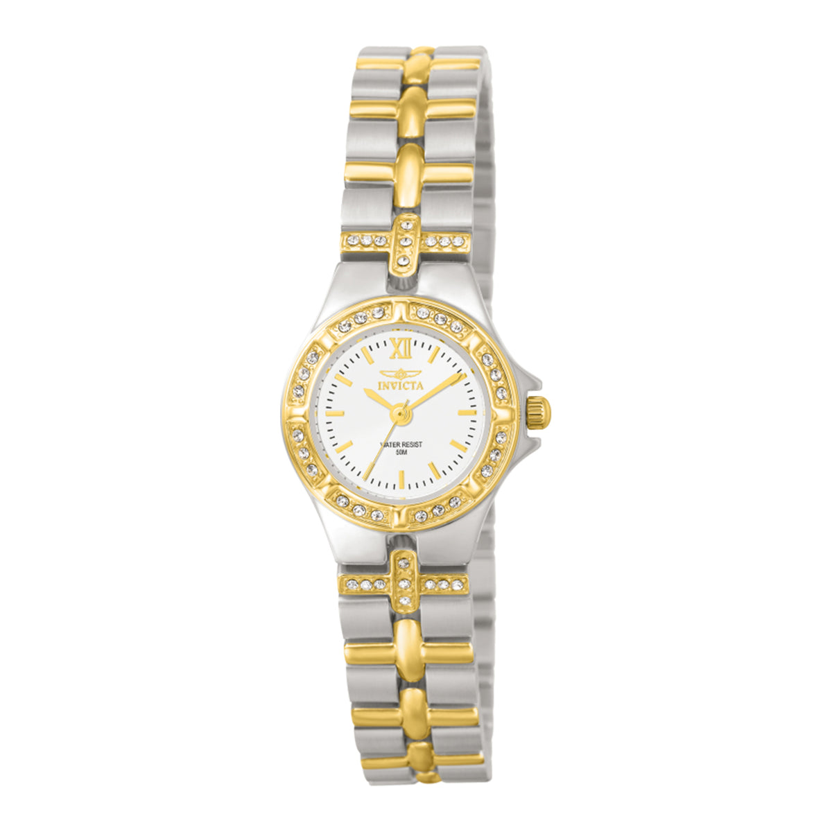 Invicta Wildflower Lady 21.5mm Stainless Steel Gold + Steel White dial 763 Quartz - INV0133