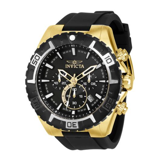 Invicta Aviator Men 49mm Stainless Steel Gold Black dial VK63A Quartz