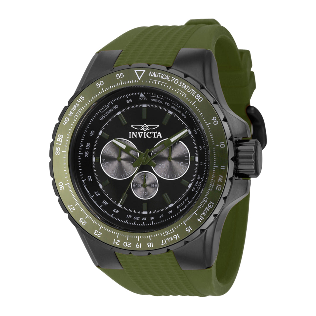 Invicta Aviator Men 50mm Stainless Steel Gunmetal Green+Gunmetal dial VH63 Quartz