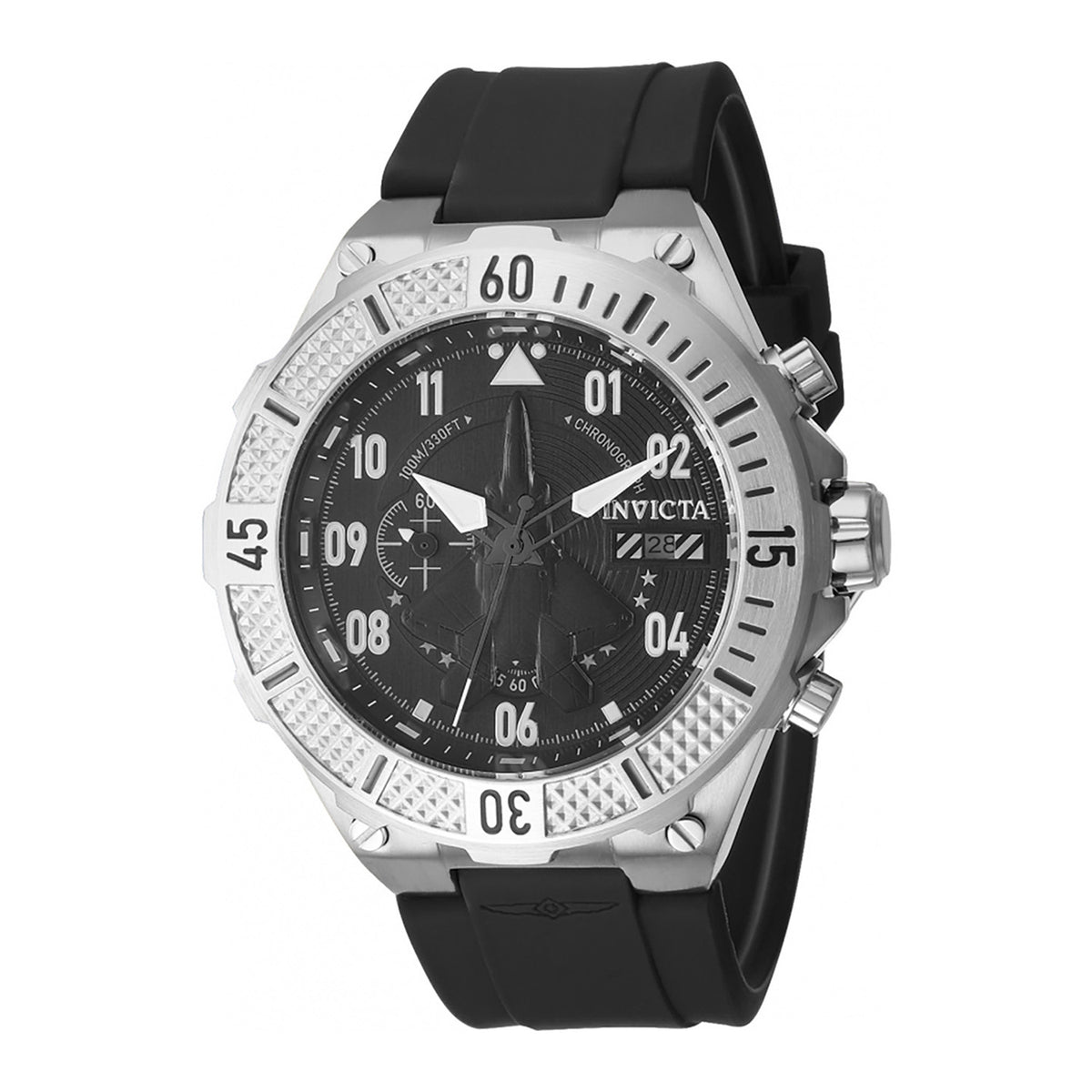 Invicta Aviator Men 50mm Stainless Steel Steel Black dial VD5F Quartz