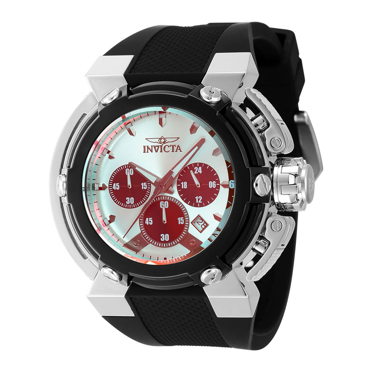 Invicta Coalition Forces Men 46mm Stainless Steel Black + Steel Black+Silver dial VD53 Quartz - INV43855
