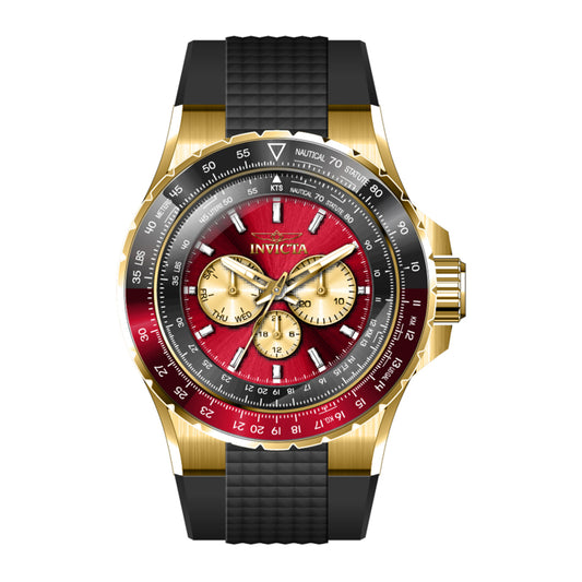 Invicta Aviator Men 50mm Stainless Steel Gold Red+Gold dial VH63 Quartz