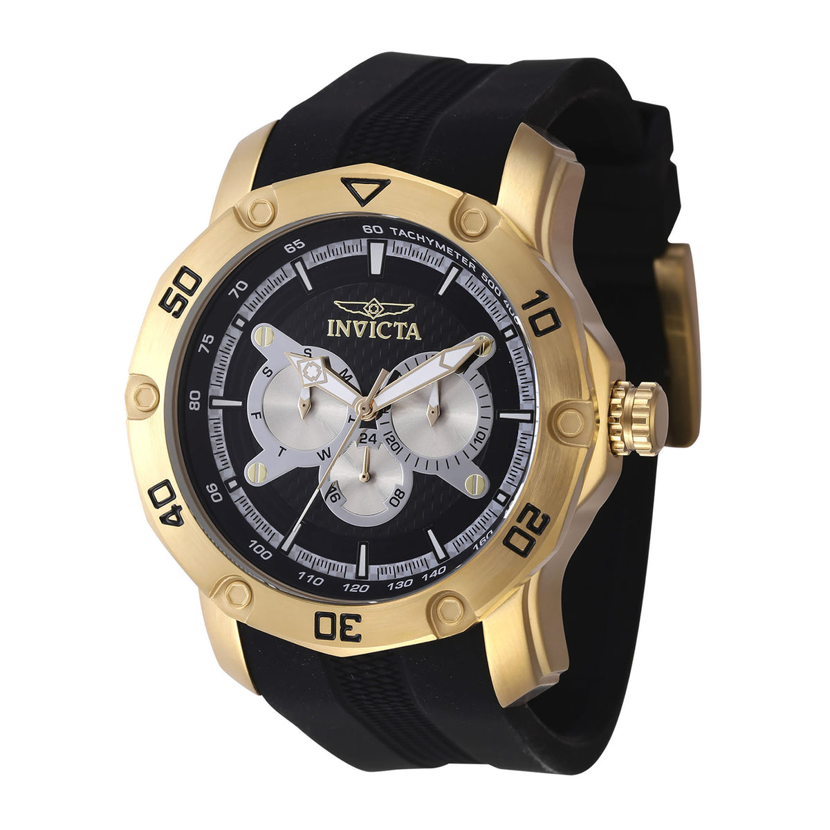 Invicta Pro Diver Men 50mm Stainless Steel Gold Black+Silver dial VH63 Quartz