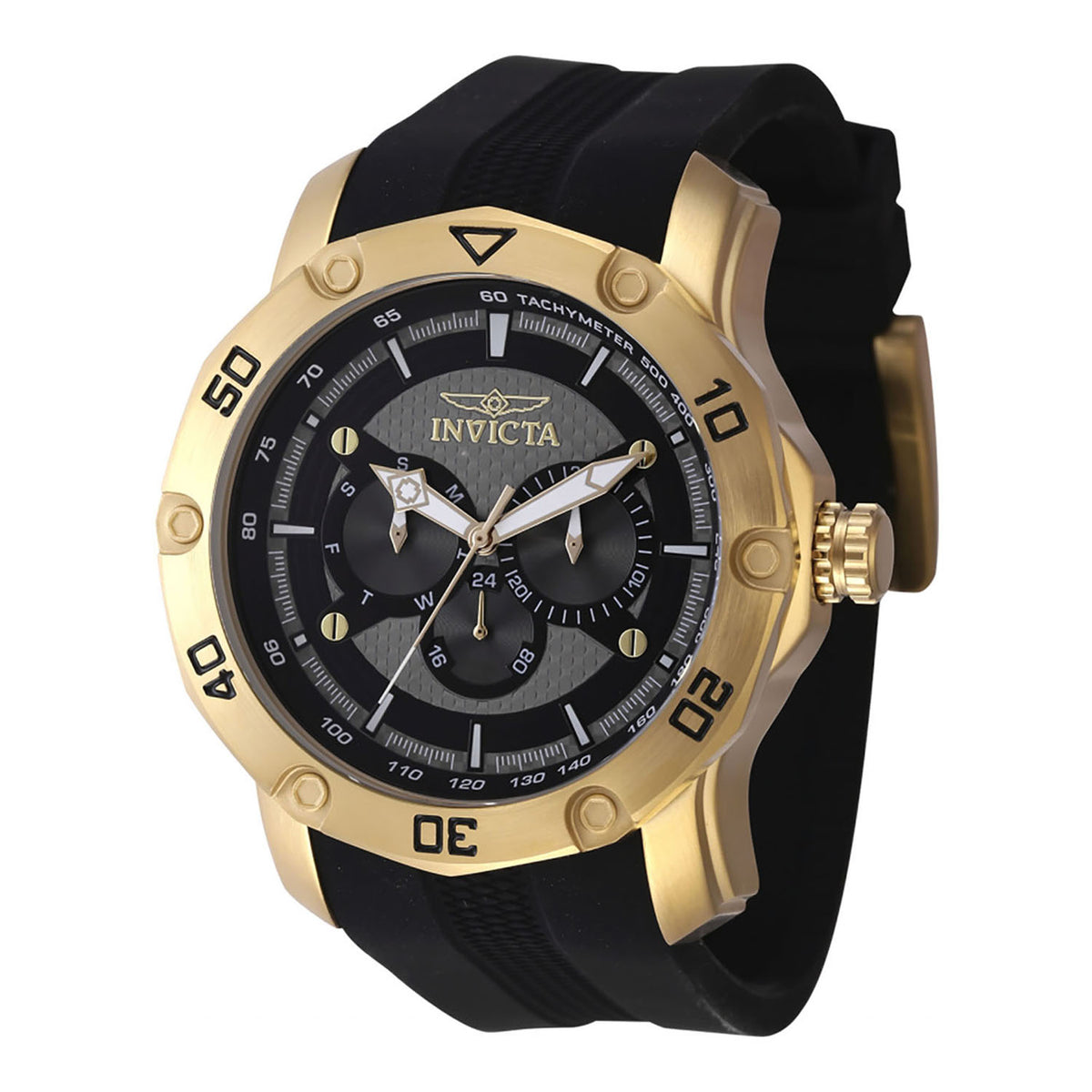 Invicta Pro Diver Men 50mm Stainless Steel Gold Black+Grey dial VH63 Quartz