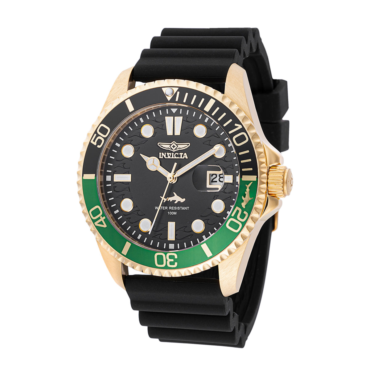 Invicta Pro Diver Men 43mm Stainless Steel Gold Black dial PC32 Quartz