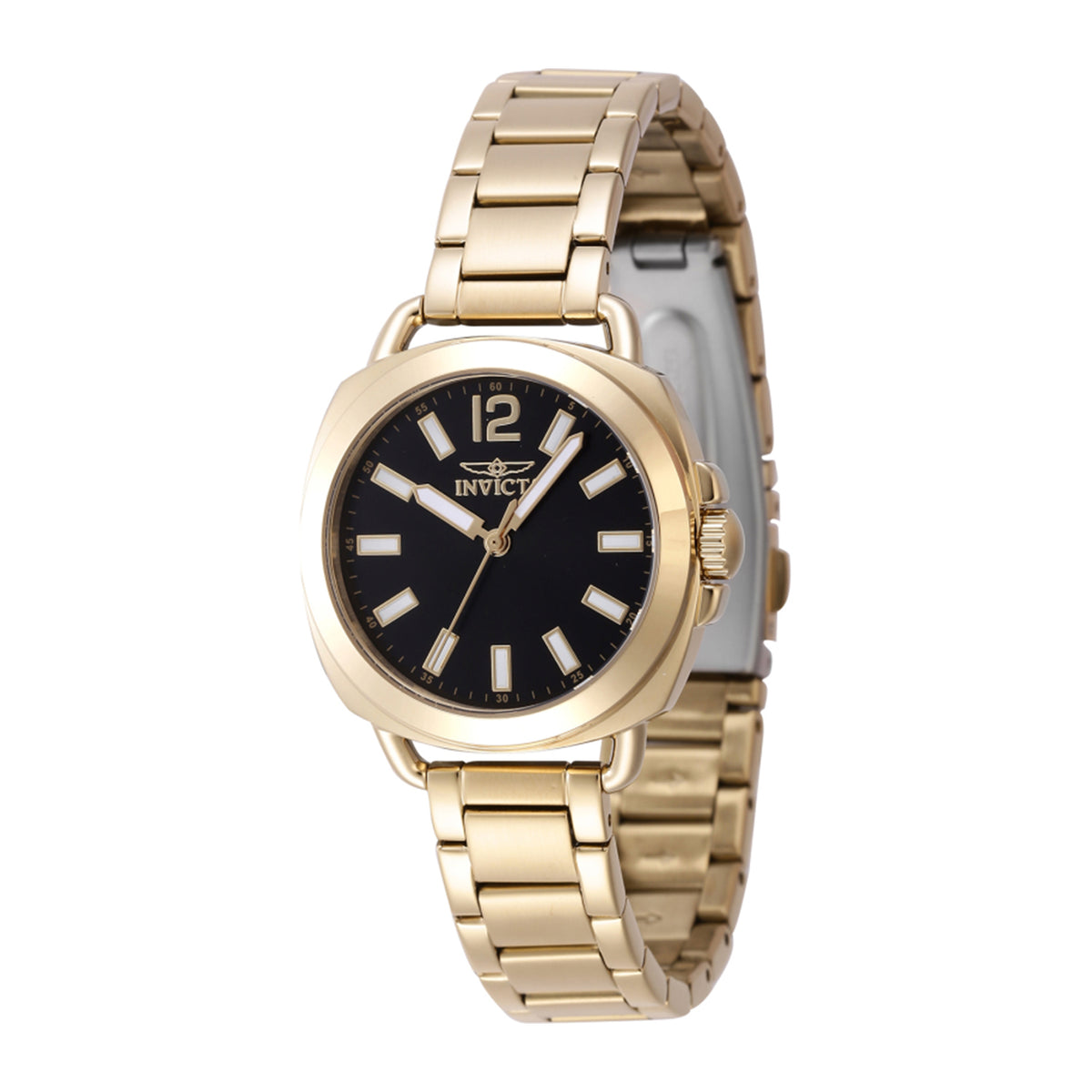 Invicta Wildflower Lady 32mm Stainless Steel Gold Black dial PC21 Quartz