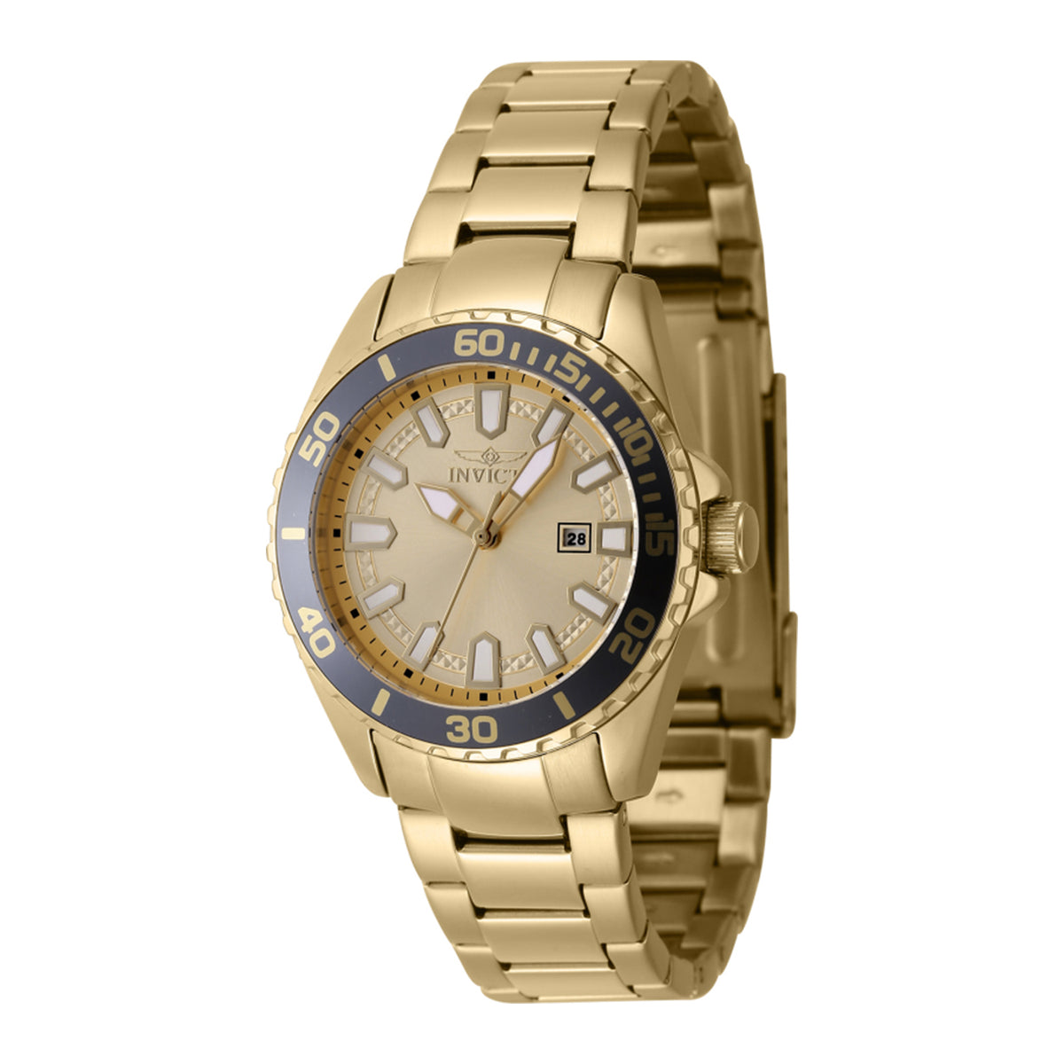 Invicta Pro Diver Lady 34mm Stainless Steel Gold Gold dial PC22A Quartz - INV47344