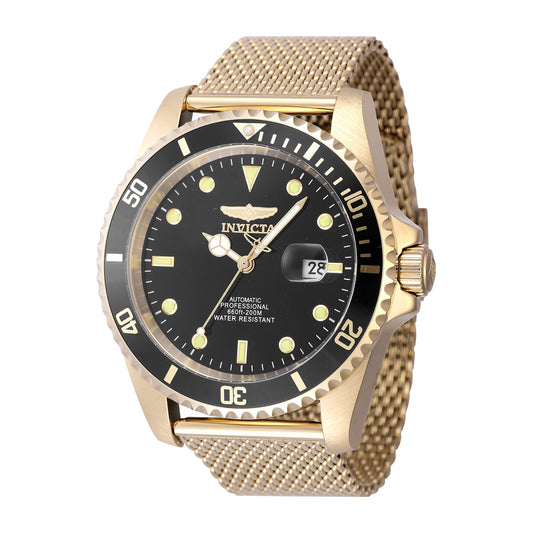 Invicta Pro Diver Men 47mm Stainless Steel Gold Black dial 8215 Automatic