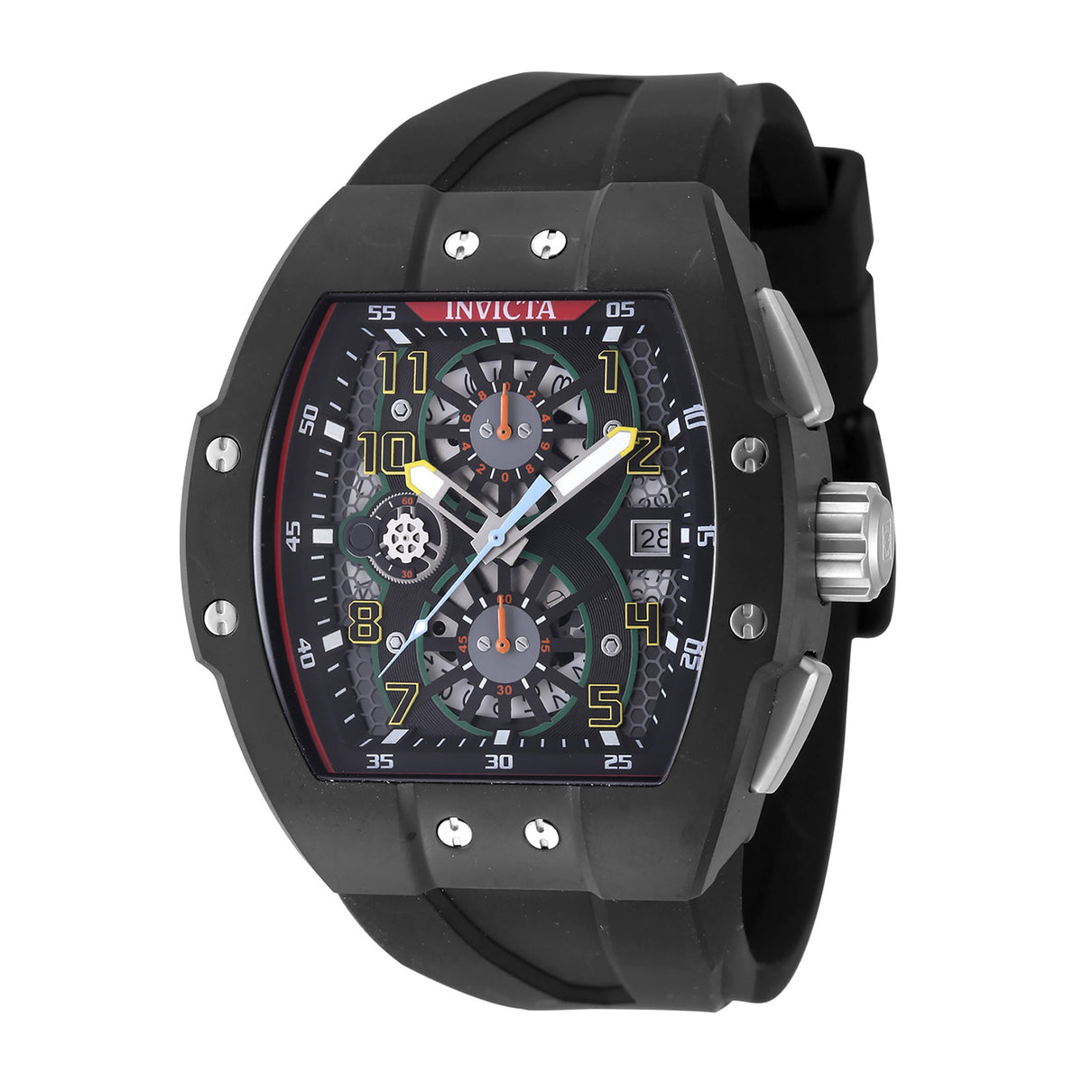 Invicta Invicta Racing Men 47mm Stainless Steel Black + Steel Black+Red+Transparent dial VD57 Quartz