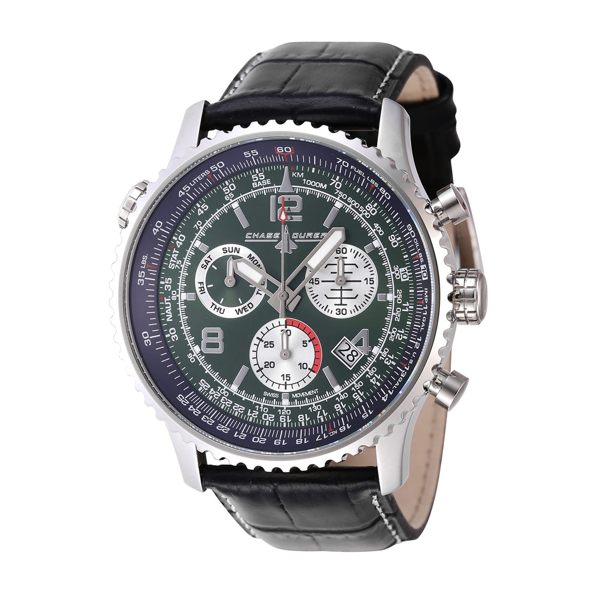 Chase Durer Flight Commander Men 49.5mm Stainless Steel Steel Green dial Z60 Fe Quartz - INVCDW-0075