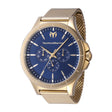 Technomarine MoonSun Men 45mm Stainless Steel Gold Blue dial VH63 Quartz