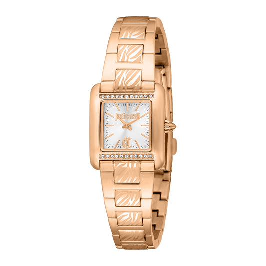ساعة جست كافالي النسائية بحركة كوارتز ونقشة جلد الحيوان