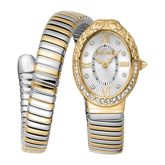 Just Cavalli Women's Silver Dial Snake Watch