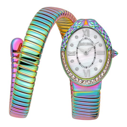 Just Cavalli Women's White MOP Dial Snake Watch