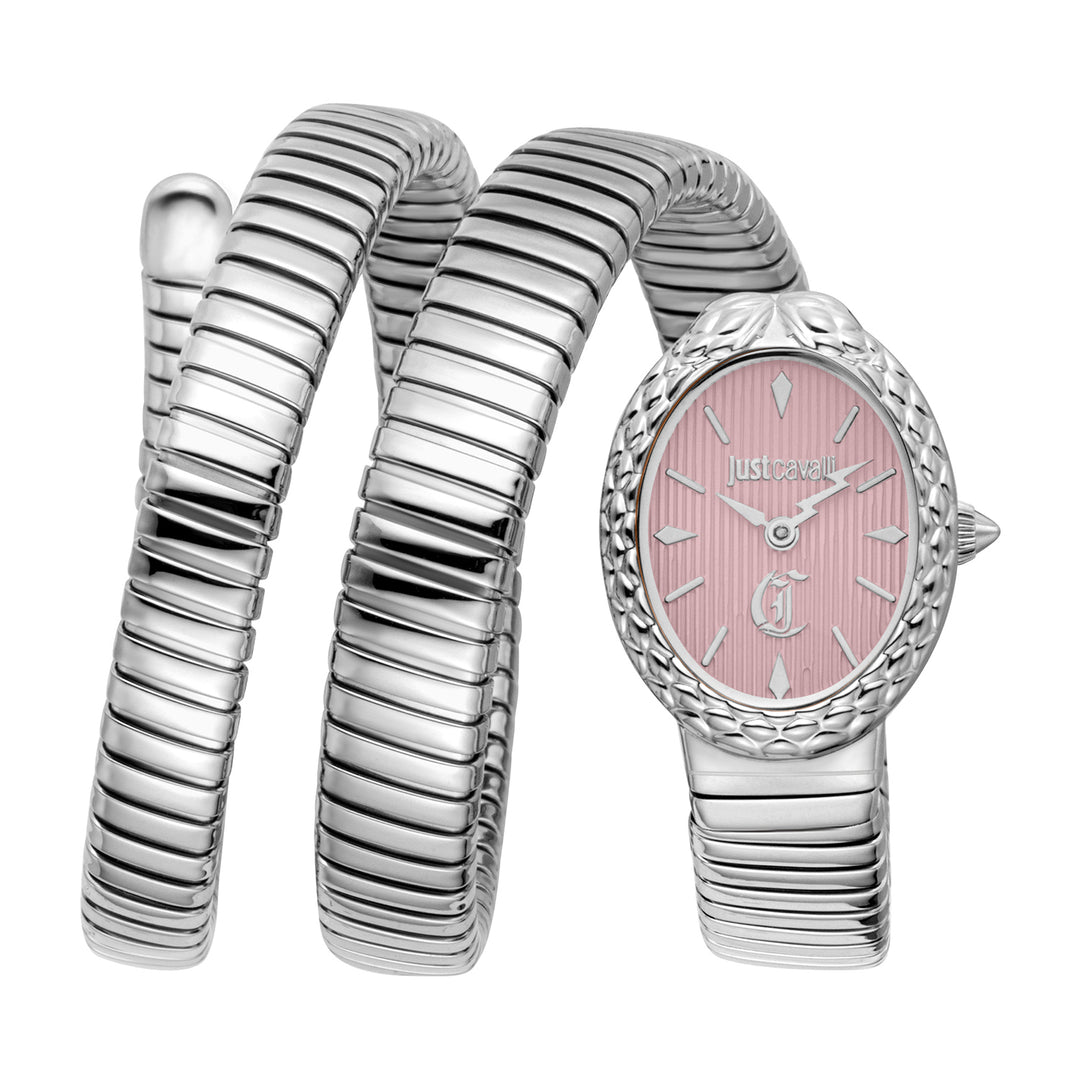 Just Cavalli Women's Light Pink Dial Snake Watch