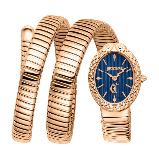 Just Cavalli Women's Dark Blue Dial Snake Watch