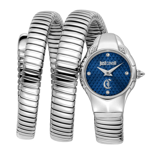 Just Cavalli Women's Dark Blue Dial Snake Watch