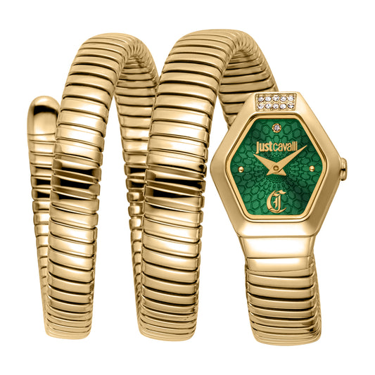 Just Cavalli Women's Dark Green Dial Snake Watch