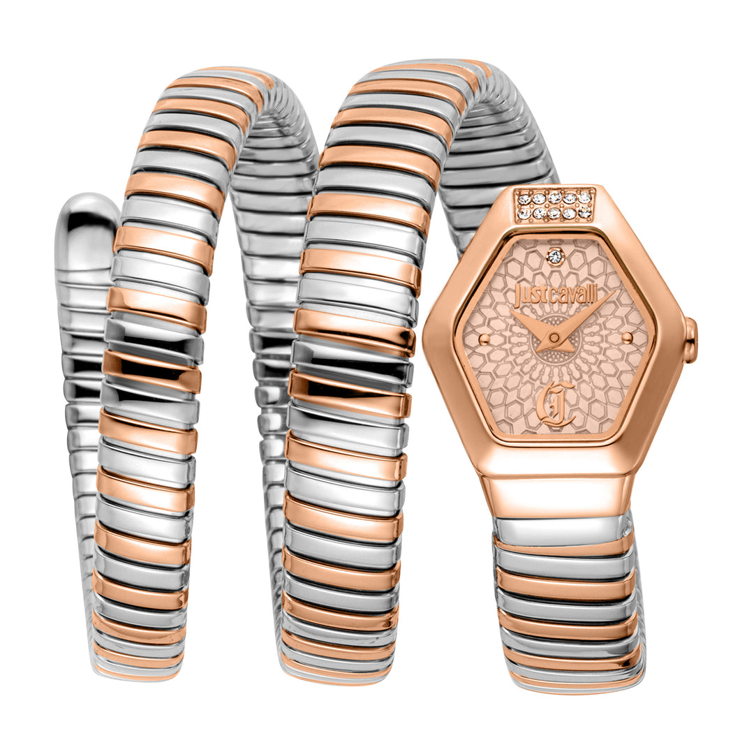 Just Cavalli Women's Rose Gold Dial Snake Watch