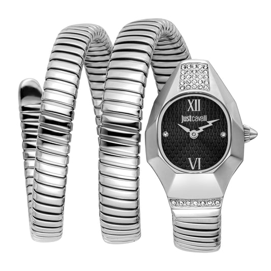 Just Cavalli Women's Black Dial Snake Watch