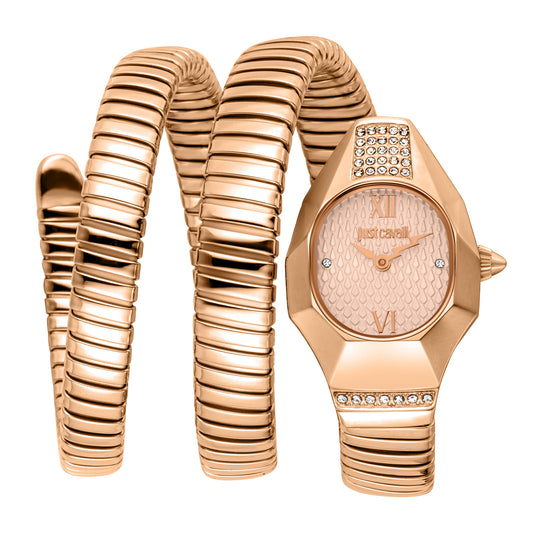 Just Cavalli Women's Rose Gold Dial Snake Watch