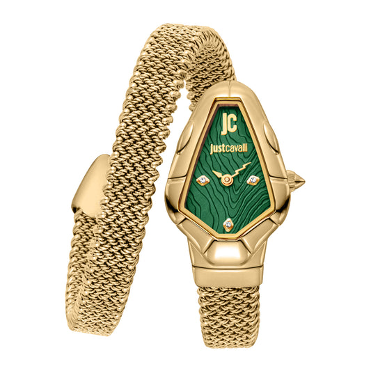 Just Cavalli Women's Dark Green Dial Snake Watch
