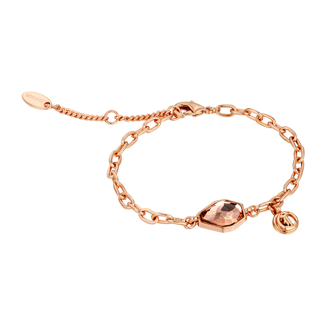 JUST CAVALLI Bracelet, Rose Gold Color, Stones Color: Light Peach Glass