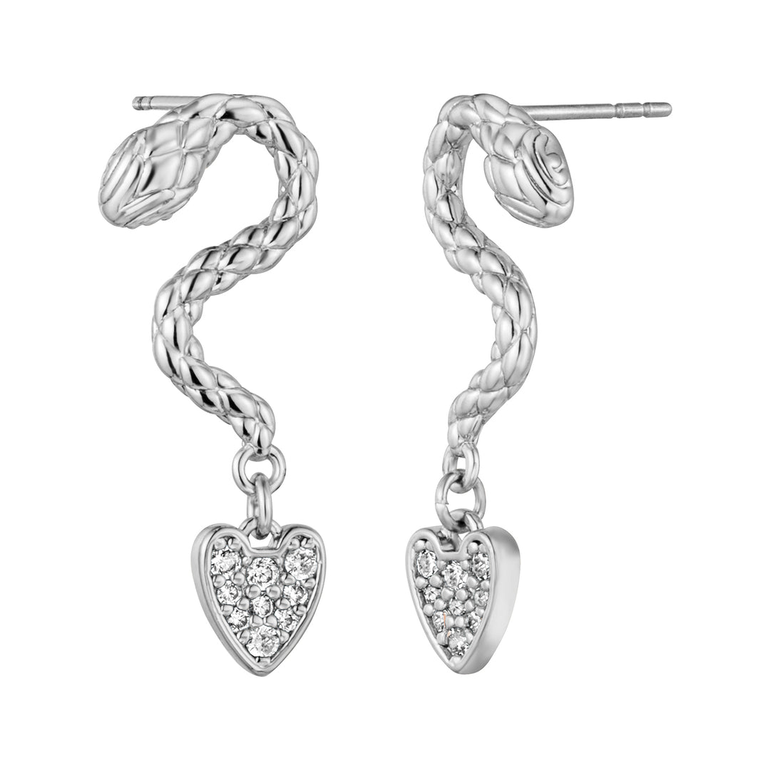 JUST CAVALLI Earrings, Silver Color, Stones Color: White