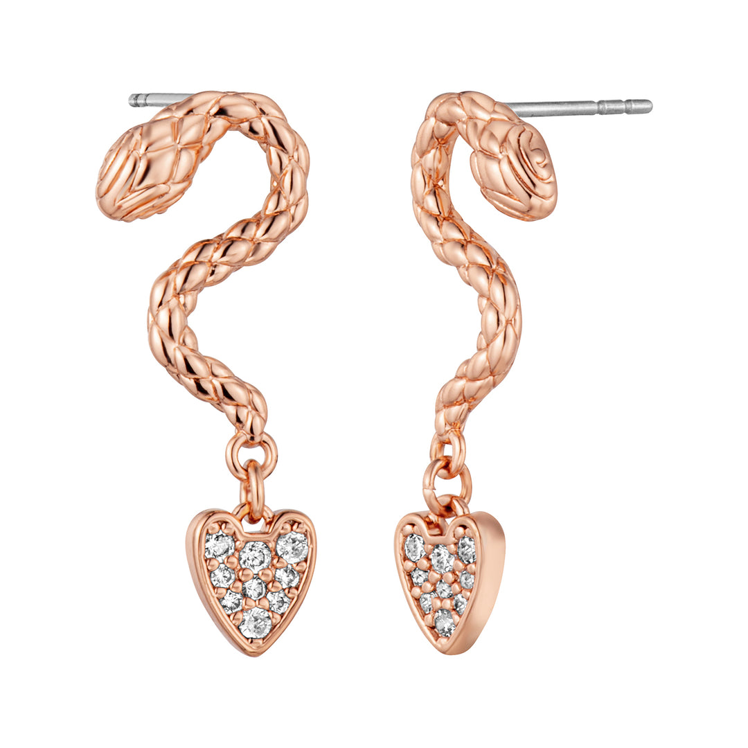 JUST CAVALLI Earrings, Rose Gold Color, Stones Color: White