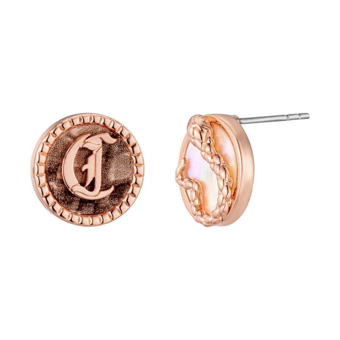 JUST CAVALLI Earrings, Rose Gold Color, Stones Color: White MOP