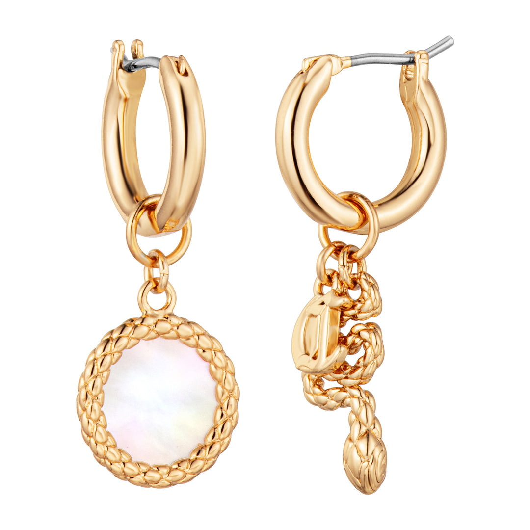 JUST CAVALLI Earrings, Gold Color, Stones Color: White