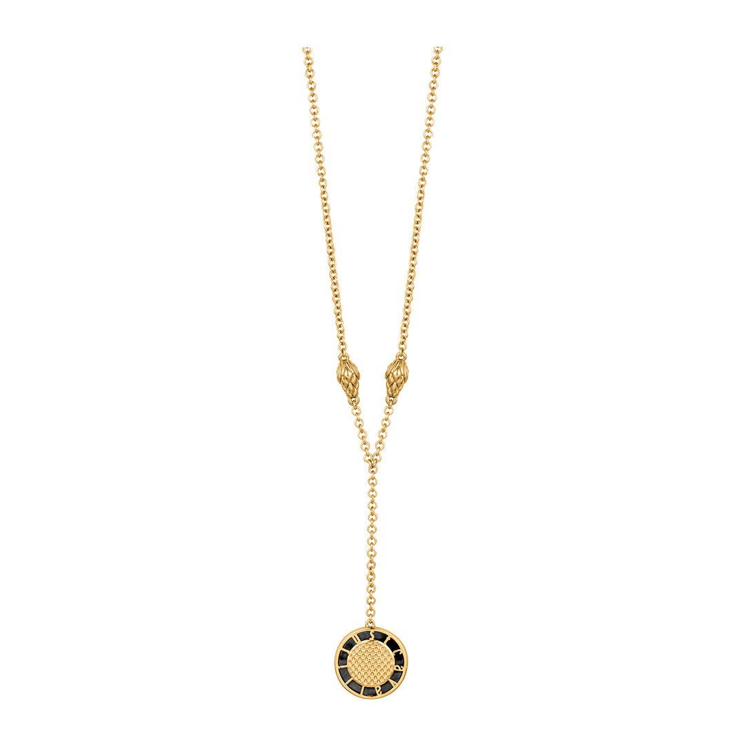 JUST CAVALLI Necklace, Gold Color, Stones Color: Black MOP