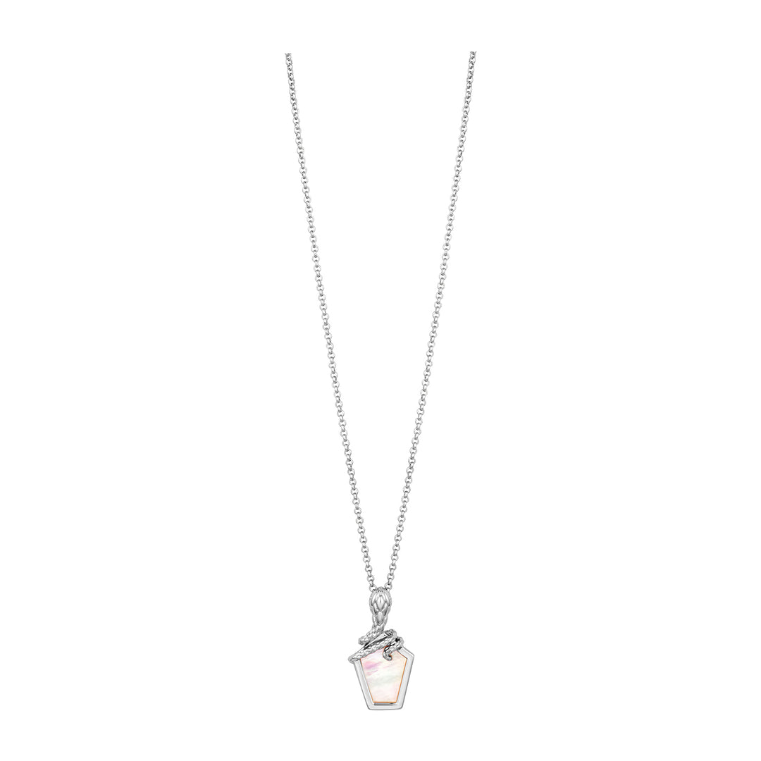 JUST CAVALLI Necklace, Silver Color, Stones Color: White MOP