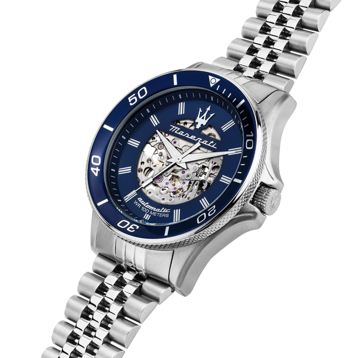 Maserati Sfida 44mm Auto Blue Dial Ss Br Men's Watch - R8823140011