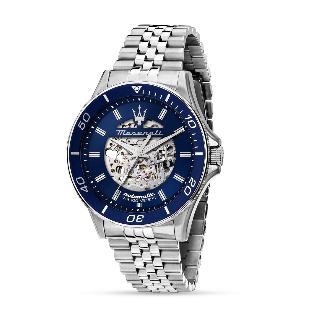 Maserati Sfida 44mm Auto Blue Dial Ss Br Men's Watch - R8823140011