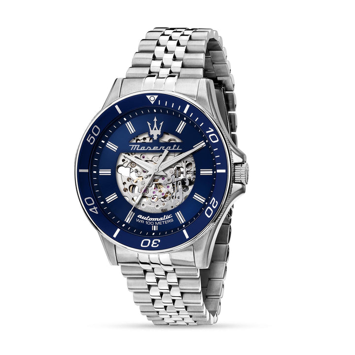 Maserati Sfida 44mm Auto Blue Dial Ss Br Men's Watch - R8823140011