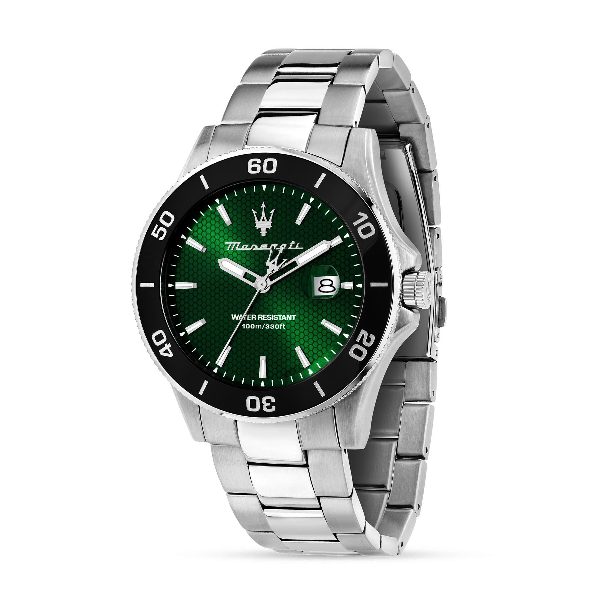 Maserati Competizione 43Mm 3H Green Dial Ss Br Men's Watch – The