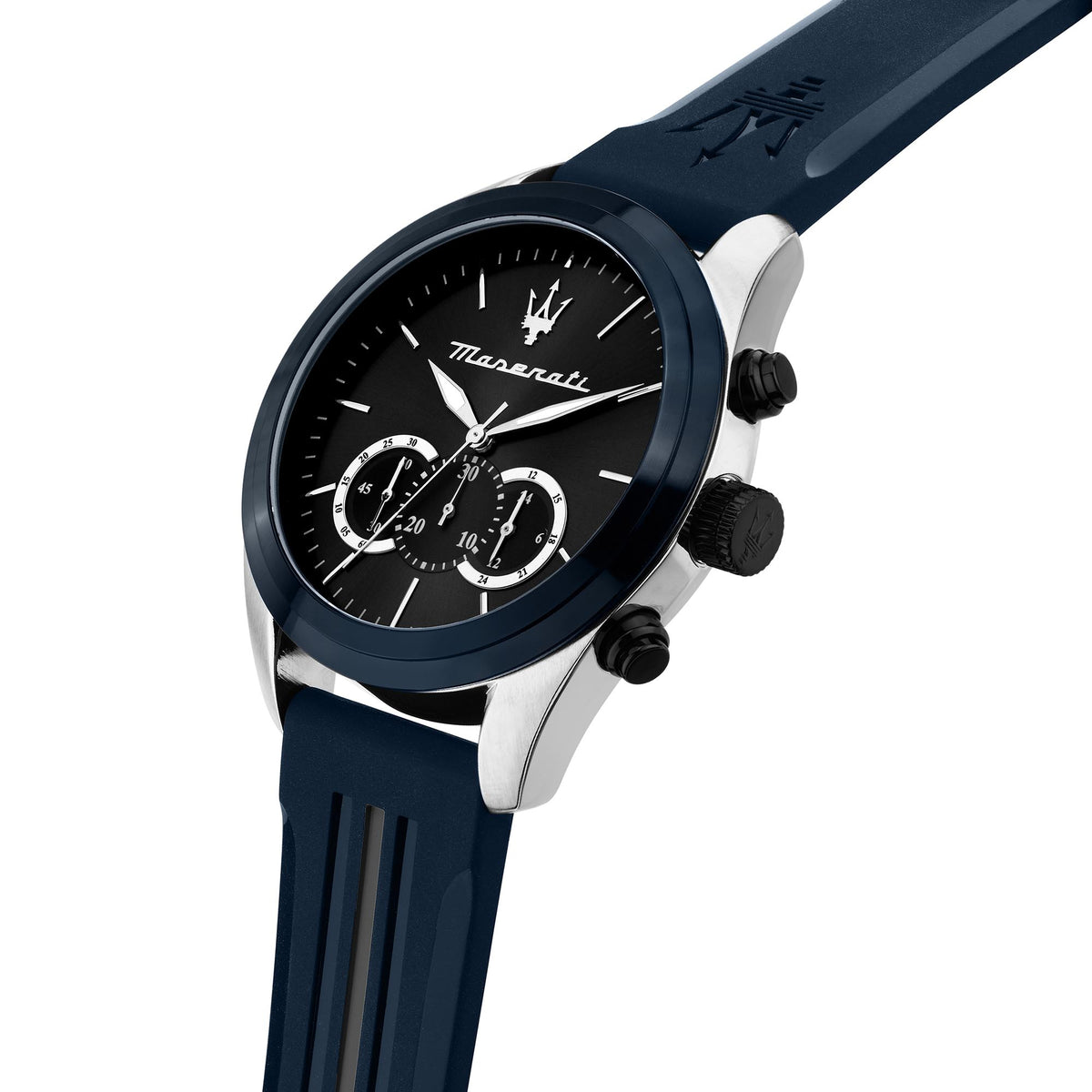 Maserati Traguardo 45mm Chr D.Gun Dial Blk+Gun Pu Men's Watch - R8871612046