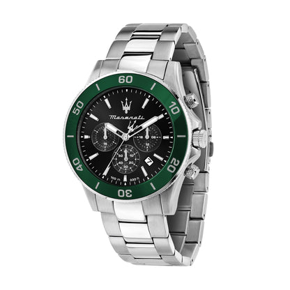 Maserati Competizione 43mm Chr Blk Dial Ss Br Men's Watch - R8873600008