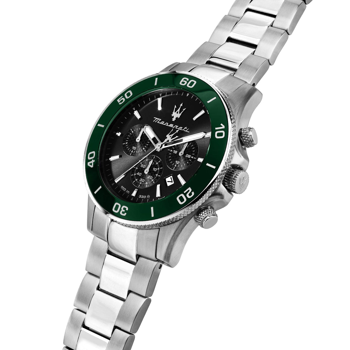 Maserati Competizione 43mm Chr Blk Dial Ss Br Men's Watch - R8873600008