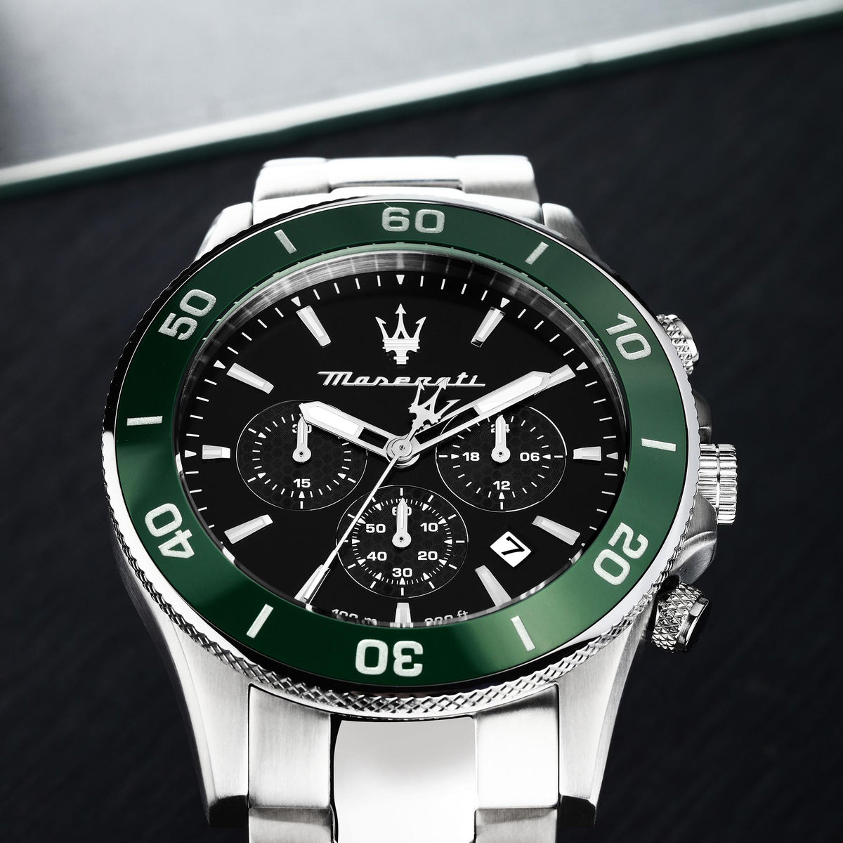 Maserati Competizione 43mm Chr Blk Dial Ss Br Men's Watch - R8873600008