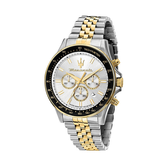 Maserati Sfida 44MM CHRO W/Silver Dial SS+YG BR